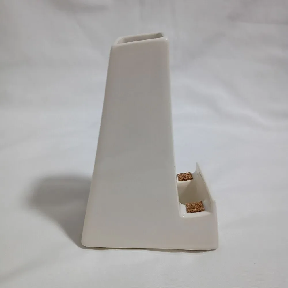 STAK Ceramic Phone Stand Vase Charger Holder Minimalist Modern Desk Organizer